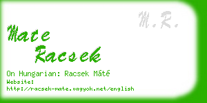 mate racsek business card