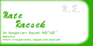 mate racsek business card